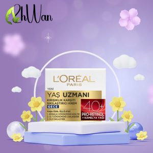 کرم شب ضد چروک و بازسازی کننده ۴۰ سال لورال Loreal سری Yas Uzmani Gunduz حجم ۵۰ میل