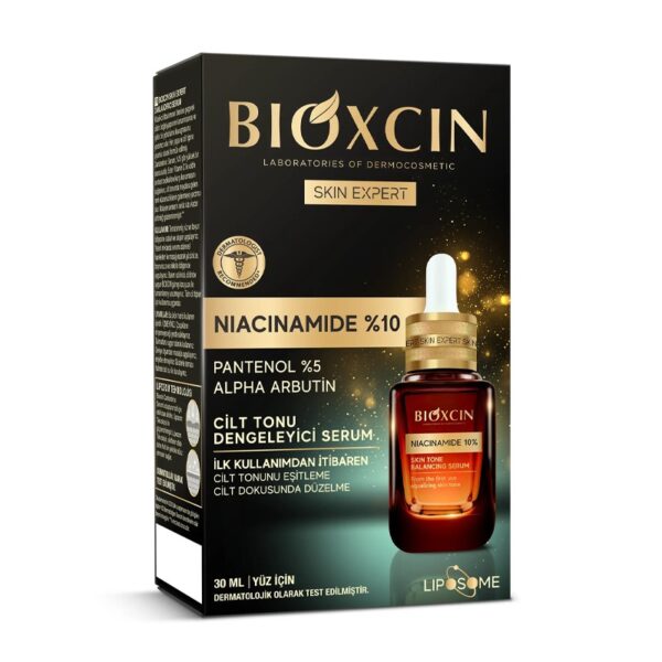 سرم صورت بیوکسین حاوی نیاسینامید 10% متعادل کننده تن پوست صورت حجم 30 میل