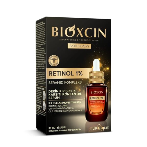 سرم ضد چروک عمیق پوست صورت بیوکسین Bioxcin حاوی رتینول ۱ درصد حجم ۳۰ میل